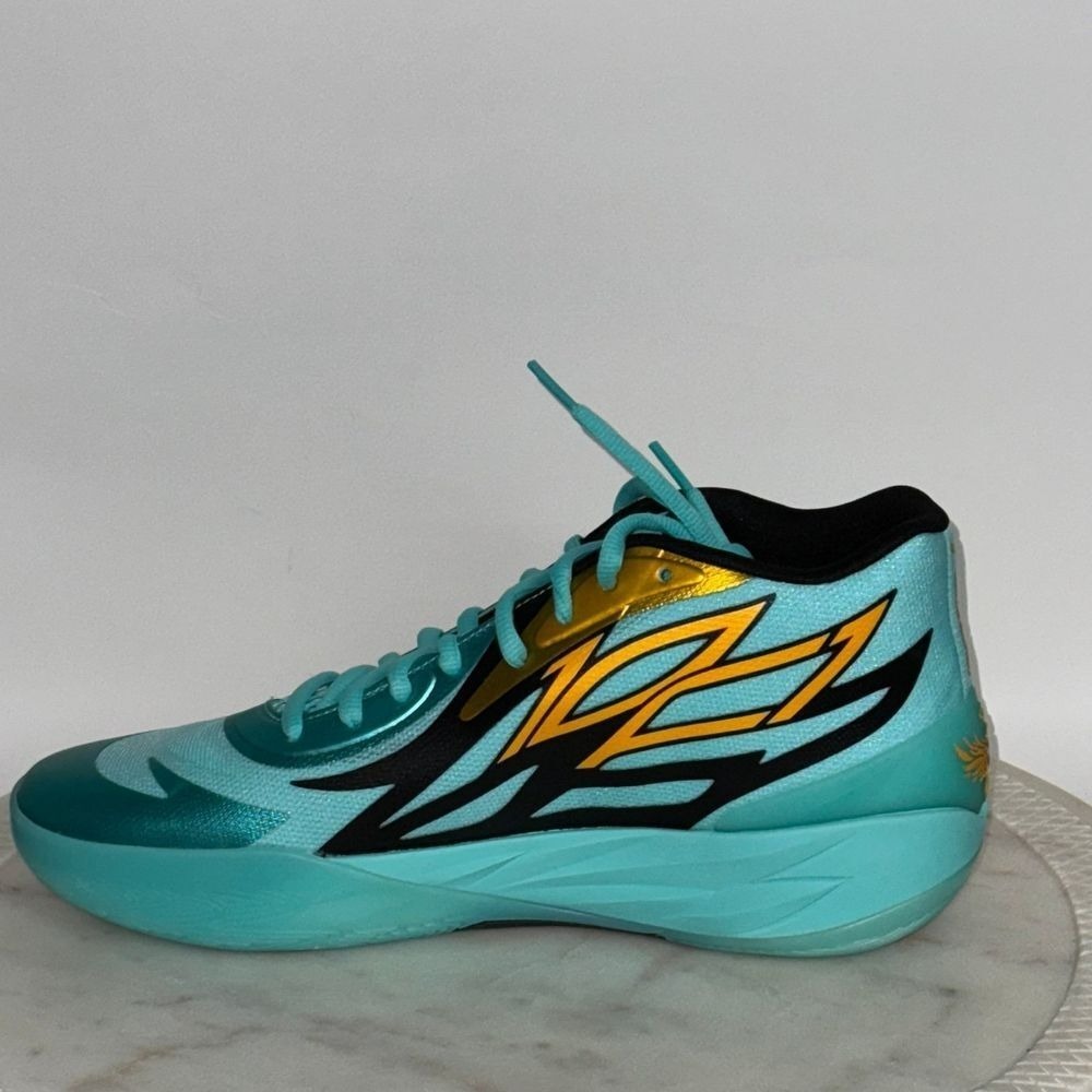 Puma La Melo Ball MB.02 Basketball Shoes Teal Sneakers New Men's Size 12 - Picture 3 of 6